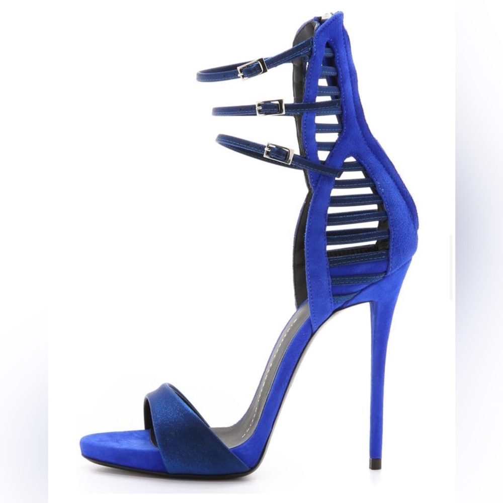 GUISEPPE ZANOTTI IRIDESCENT SATIN & SUEDE COLINE 110MM SANDALS!